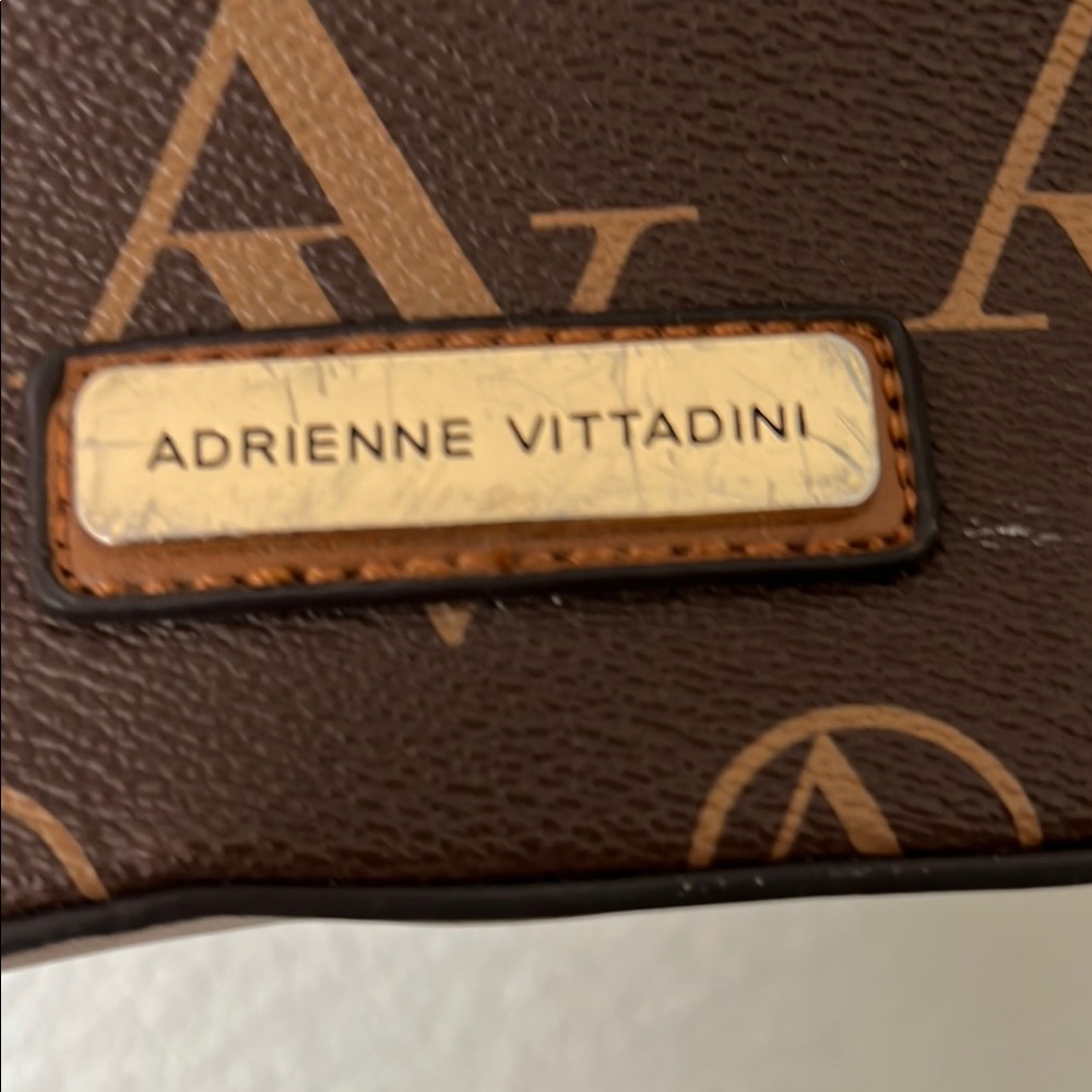 Adrienne Vittadini Brown and Gold Crossbody Bag with Structured Design-09 - Picture 3 of 13